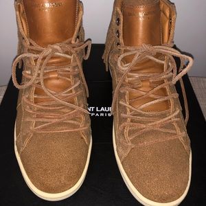 Saint Laurent Suede Fringed Sneaker